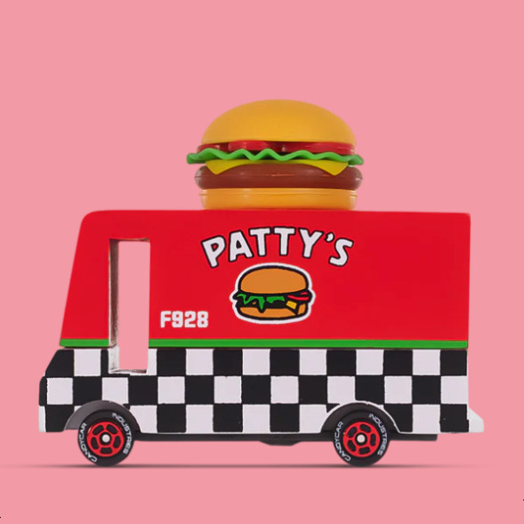 Voiture en bois vintage "Hamburger Van" pour enfant Candylab Toys