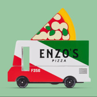 Voiture en bois vintage "Van Pizza" pour enfant Candylab Toys