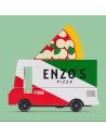 Voiture en bois vintage "Van Pizza" pour enfant Candylab Toys