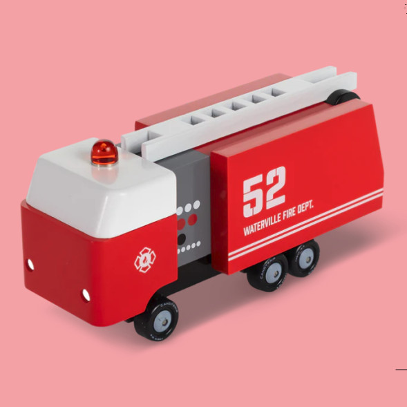 Camion de Pompiers en bois massif (14,6 cm)