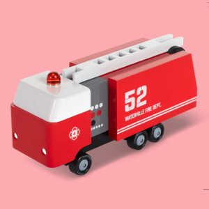 Camion de Pompiers en bois pour enfant Candylab Toys