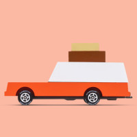 Voiture en bois massif "Luggage Wagon" (9,5 cm)