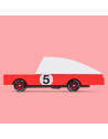 Voiture de course en bois massif "Red Racer 5" (8,9 cm)