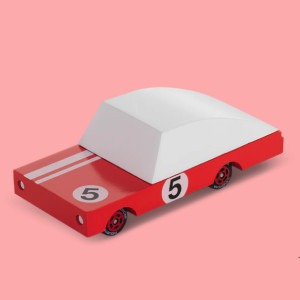 Voiture en bois jouet vintage "Red Racer 5" (10 cm) Candylab Toys