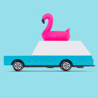 Voiture en bois massif "Flamingo Wagon" (8,9 cm)