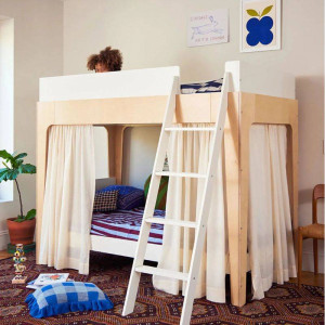Rideaux pour lit superposé et mezzanine Perch en lin "Ecru" (x2) Oeuf NYC