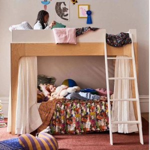 Rideaux pour lit superposé et mezzanine Perch en lin "Ecru" (x2) Oeuf NYC