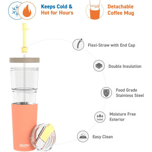 Gourde isotherme Marina Tumbler "Pastel Peach" Asobu