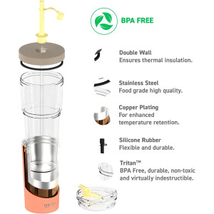Gourde isotherme Marina Tumbler "Pastel Peach" Asobu
