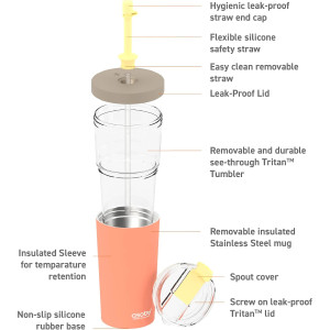 Gourde isotherme Marina Tumbler "Pastel Peach" Asobu