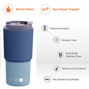 Mug isotherme (650 ml) "Pick me Up Pastel Blue" Asobu