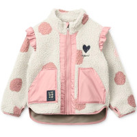 Veste polaire enfant Noam à volants "Spot Dot Sandy Rose Blush"