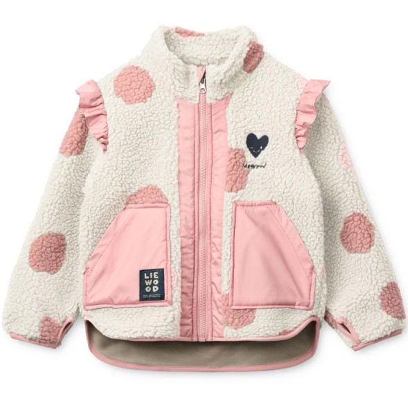 Veste polaire enfant Noam à volants "Spot Dot Sandy Rose Blush"