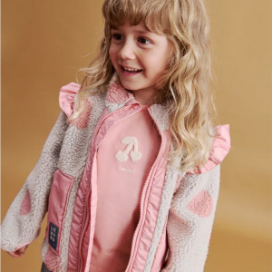 Veste polaire fille Noam à volants "Spot Dot Sandy" Liewood