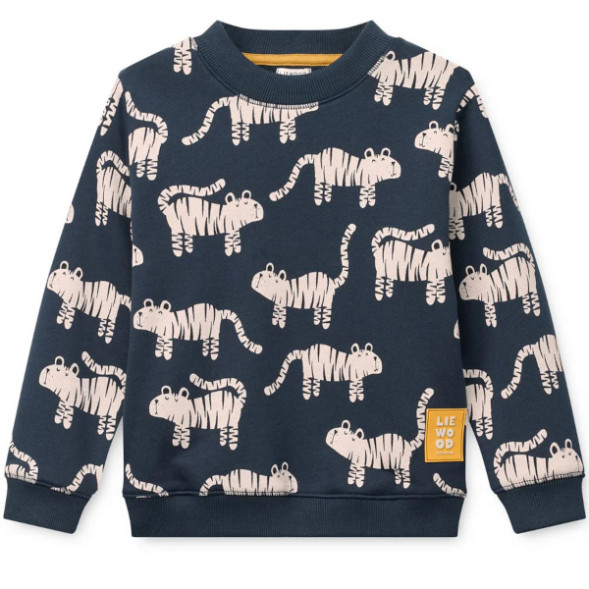 Sweat enfant en coton bio Ridley "Tiger Classic Navy"