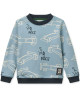 Sweat enfant en coton bio Ridley "Race Cars Beach Blue"
