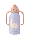 Gourde à poignées en inox isotherme (250ml) Kimmie "Cat Warm lilac" Liewood