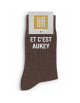 Chaussette à Paillettes femme "Et c'est Aukay" Moka Glow (Taille 36-40)