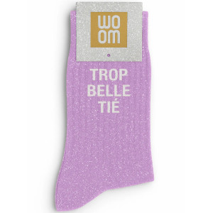 Chaussette à Paillettes femme "Trop Belle Tié" Purple (Taille 36-40) Woom