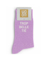 Chaussette à Paillettes femme "Trop Belle Tié" Purple (Taille 36-40)