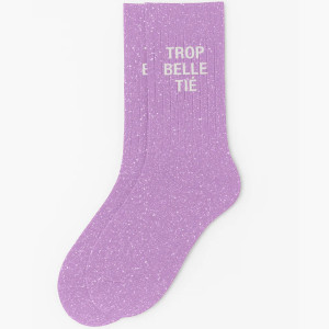 Chaussette à Paillettes femme "Trop Belle Tié" Purple (Taille 36-40) Woom
