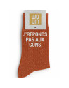 Chaussette à Paillettes femme "J'réponds pas aux cons" Roobios (Taille 36-40)