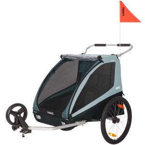 Chariot Coaster XT 2 places "Bleu Gris"  (Remorque-vélo & Poussette) Thule