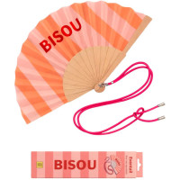 Eventail "Bisou" avec Bandoulière et Boîte Cadeau