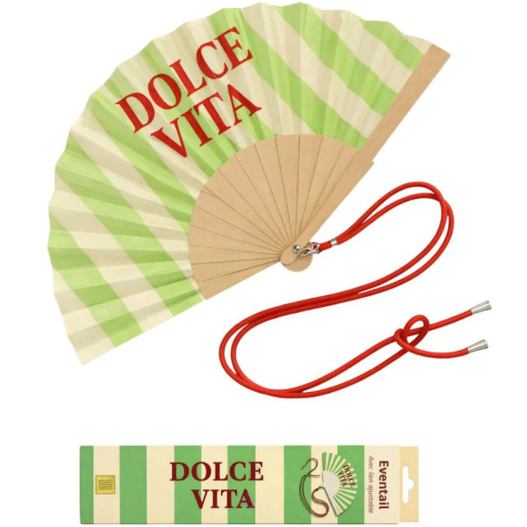 Eventail "Dolce Vita" avec Bandoulière et Boîte Cadeau