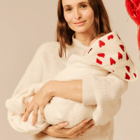 Cape de bain bébé en éponge et gaze de coton Capsule "Coeur" (0-8 ans)