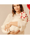 Cape de bain en gaze de coton Capsule "Coeur" (0-8 ans) Bebel