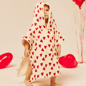 Poncho de bain en gaze de coton Capsule "Coeur" (2-6 ans)