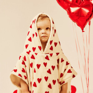 Poncho de bain en gaze de coton Capsule "Coeur" (2-6 ans)