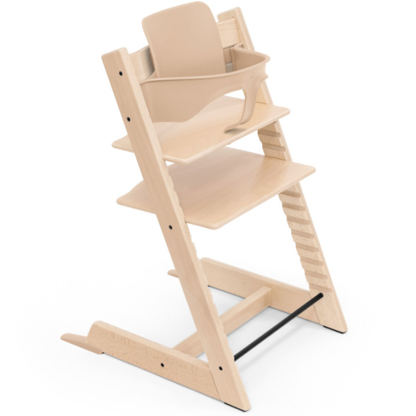 Chaise Haute Tripp Trapp "Naturel" en bois de hêtre + Baby Set