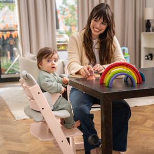  Chaise Haute évolutive en bois de hêtre Tripp Trapp "Rose Serein" Stokke