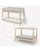 Lit enfant convertible en bois Perch Nest "Blanc/Bouleau" 90x200