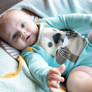 Set body + bavoir en coton bio "Mibo Loutre" Coq en Pâte