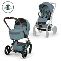  Pack Duo Poussette Cybex Balios S Lux 4 "Stormy Blue" + Nacelle Pliable
