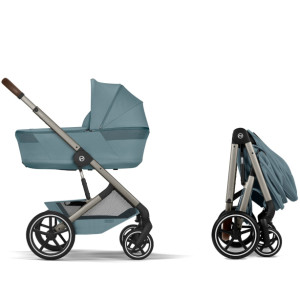  Pack Duo Poussette Cybex Balios S Lux 4 "Stormy Blue" + Nacelle Pliable