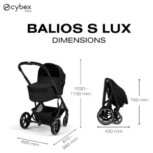  Pack Duo Poussette Cybex Balios S Lux 4 "Stormy Blue" + Nacelle Pliable