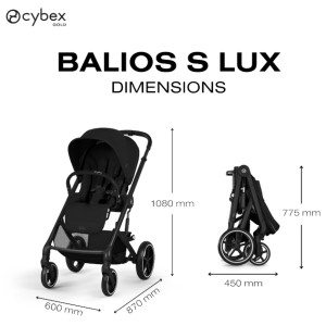  Pack Duo Poussette Cybex Balios S Lux 4 "Stormy Blue" + Nacelle Pliable