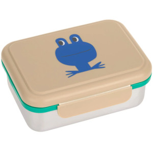 Boîte repas & goûter compartimentée en inox "Happy Trails Frog" Lassig