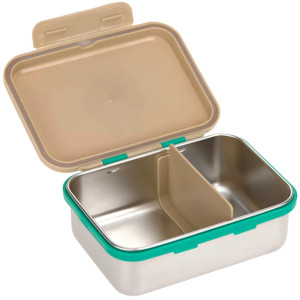Boîte repas & goûter compartimentée en inox "Happy Trails Frog" Lassig
