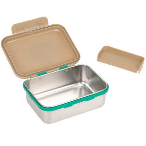 Boîte repas & goûter compartimentée en inox "Happy Trails Frog" Lassig