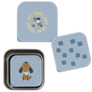 Boîtes à gouter en inox Pattern "Party Blue" (x3) Lassig