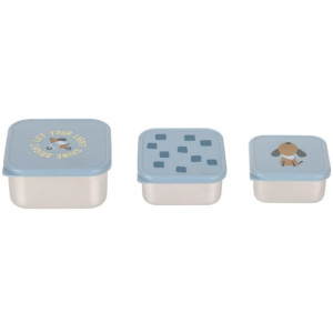 Boîtes à gouter en inox Pattern "Party Blue" (x3) Lassig