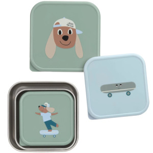 Boîtes à gouter en inox Tiny "Team Chien" (x3) Lassig