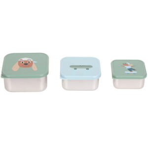 Boîtes à gouter en inox Tiny "Team Chien" (x3) Lassig