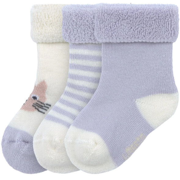 Chaussettes bébé Naissance en coton bio bouclette "Chat" (x3)