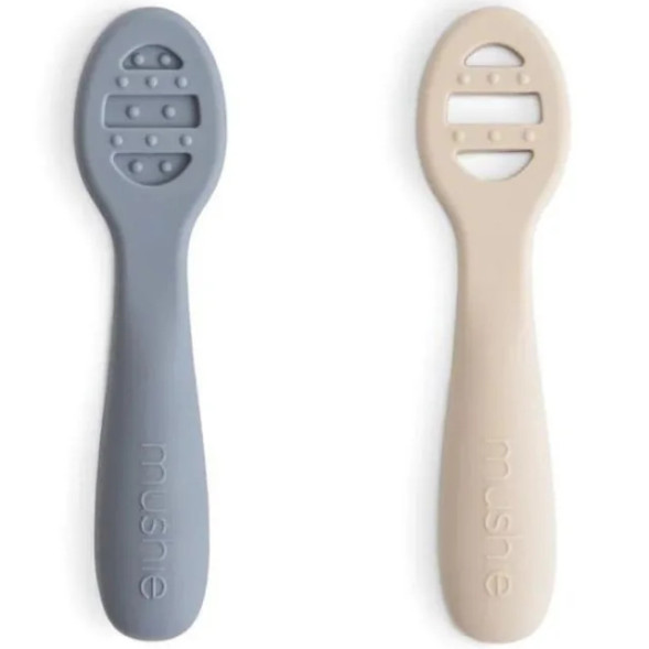 Cuillère bébé en silicone 1er âge "Alizée / Sable" (6 mois et +)